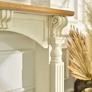 Mesa Consola de Madera Blanca Rústica INNOVA para Apartamento, Sala de Estar, Entrada y Uso en Hoteles, Mueble de Fácil Montaje - Product Image 5