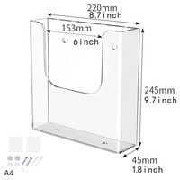 Organisateur mural en acrylique transparent de qualité supérieure, porte-brochures peu encombrant pour la réception de bureau, présentoir mural pour magasins