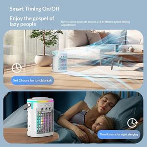 Portable Evaporative Air Cooler Humidifier USB Powered Personal Fan with RGB Light for Bedroom Office Camping - Product Image 2