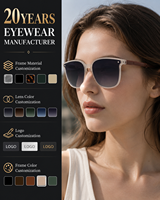 Lunettes de soleil vintage pliables portables gris cristal à monture carrée intégrale en acétate, protection UV400 anti-radiation, pour hommes et femmes, faible MOQ