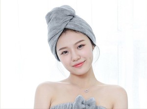 Cappuccio da donna ad asciugatura rapida in pile di corallo Superfine copricapo da bagno in tessuto non tessuto stile semplice - Product Image 6