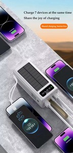 Banco de Energía Solar de Alta Calidad para Exteriores, Cargador Súper Rápido con Doble Cable, Estación de Energía, Luz de Emergencia Potente para Teléfono Móvil - Product Image 3