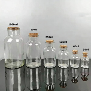 Frascos <span class=keywords><strong>de</strong></span> Vidrio Vintage Transparentes <span class=keywords><strong>de</strong></span> Boca Ancha <span class=keywords><strong>con</strong></span> <span class=keywords><strong>Tapones</strong></span> <span class=keywords><strong>de</strong></span> <span class=keywords><strong>Corcho</strong></span>, 30ml 60ml 125ml 250ml 500ml 1000ml, Serigrafía - Product Image 5