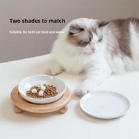 Bol en céramique haut de gamme pour animaux de compagnie avec design surélevé, base antidérapante en silicone, gamelle pour chiens et chats avec support pour petits chiens