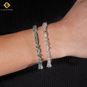 Moissanite Tennis <b>Bracelet</b> Fancy Shape 925 <b>Silver</b> Rhodium Plated Luxury Geometric Design <b>Bracelets</b> - Product Image 6