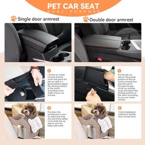 Asiento de Coche de Lujo para Perros, Asiento Elevador para Consola Central, Cierre de Cremallera de Plástico Oxford, Diseño Sólido, Ecológico, para Perros Pequeños (Gris Oscuro) - Product Image 2