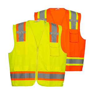 Chaleco de Seguridad Estilo Americano CITICITY, Naranja Clase 2, Multibolsillos, Alta Visibilidad, Reflectante, con Logotipo y Cremallera - Product Image 1