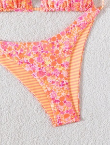 Maillot de bain bikini sexy rayé européen et américain à lacets pour femme, idéal pour la plage et les sources chaudes - Product Image 4