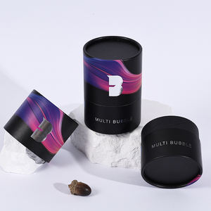 Embalaje personalizado Kraft comida redonda de lujo tubo de cartón negro plata hoja Push Up tubo de papel caja de embalaje - Product Image 1