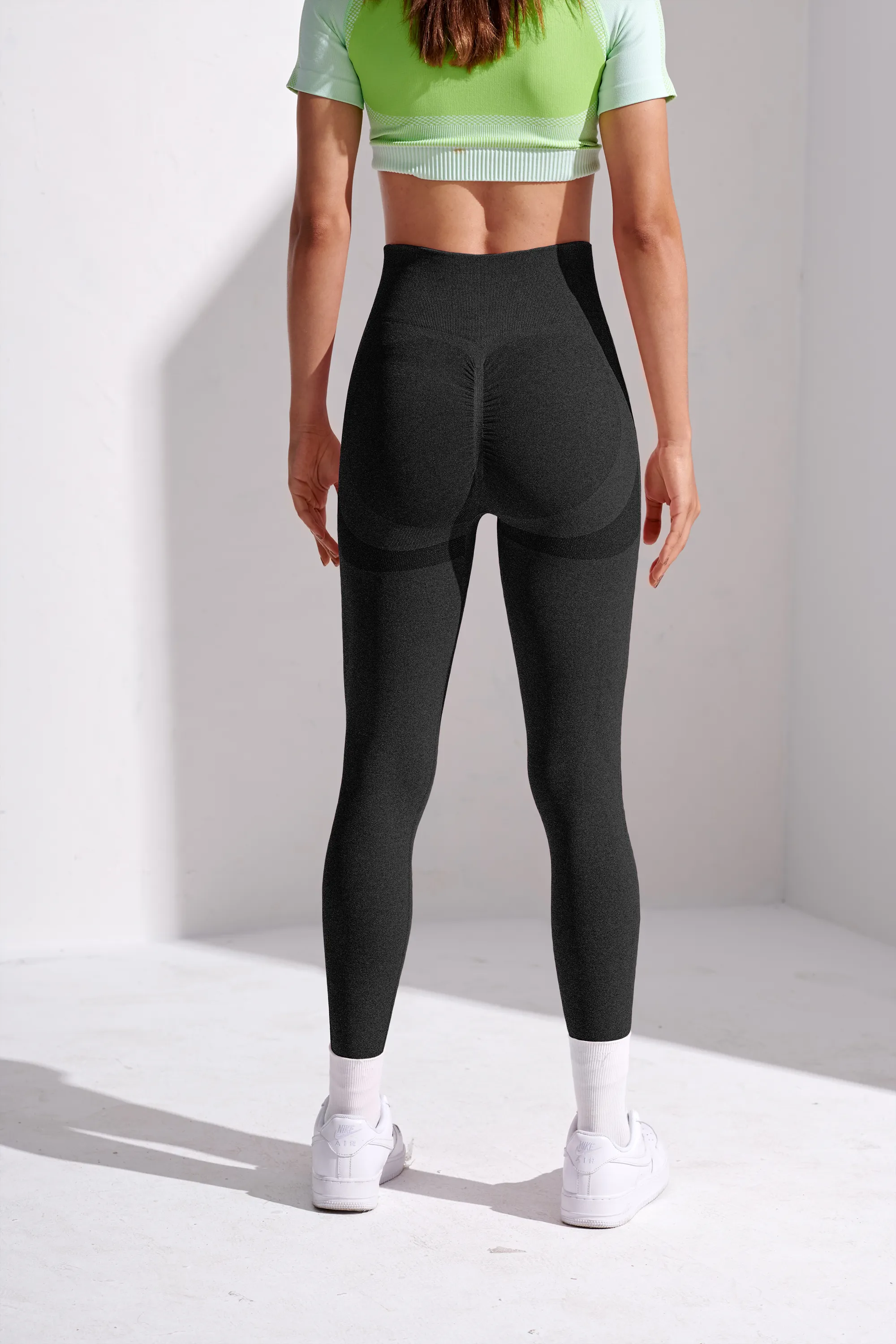 Nokta toptan 6 renk bayanlar yüksek bel nefes spor pantolonları spor Yoga Legging