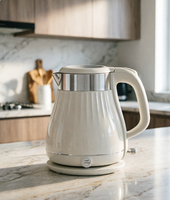 Bouilloire électrique sans fil vintage 1,8 L, 1000-1800 W, base rotative à 360°, arrêt automatique, en acier inoxydable, vente en gros YD-1863B