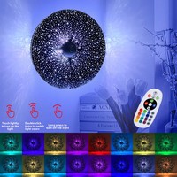 Lampe de table créative en forme de donut avec ciel étoilé, veilleuse pour salon/chambre, lampe murale ciel étoilé, lampe décorative tactile