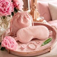 Masque de sommeil en fibre de bambou avec logo personnalisé, cadeau d'entreprise, ensemble de masques pour les yeux de luxe avec pochette en satin, OEM ODM