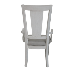 Juego de 2 sillones DB Katia de lino gris claro y acabado blanco desgastado para sala de estar - Product Image 4