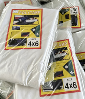 Bâche en polyester PE 100% tricotée, enduite blanche, avec logo personnalisé, imperméable, durable, résistante à l'usure et longue durée de vie