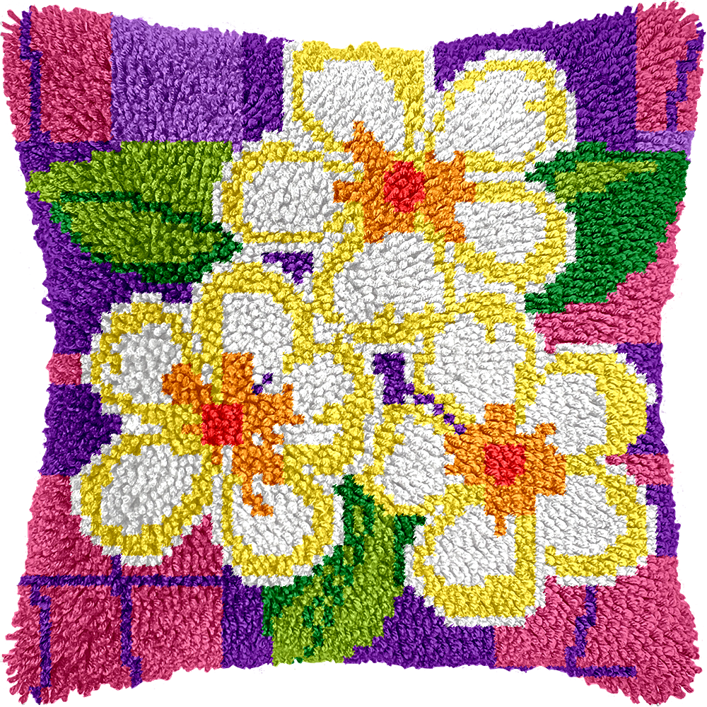 Kit de coussin à crochet motif floral 3