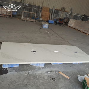 Goldtop Stone <b>White</b> Basecolor Polished Finish 5046 Calacatta Nuvo Quartz Countertops for Luxury Apartment Hotel Project - Product Image 5