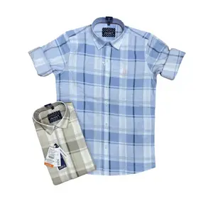 Best Quality Cotton Mens shirt Checks Design Collar Shirt Long Sleeves Shirts available at reasonable price in INDIA