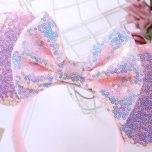 Serre-tête à paillettes Oreilles de Souris pour Noël et Halloween, Serre-tête de Princesse <span class=keywords><strong>Raiponce</strong></span> Minnie Mouse pour Costume de Cosplay et Anniversaire - Product Image 5