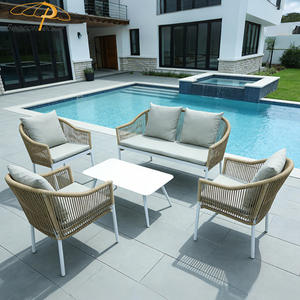 Conjunto de Sofás de Patio Comerciales, Muebles de Exterior, Conjunto de Sofás de Ratán Pequeños y Económicos para <span class=keywords><strong>Jardín</strong></span> - Product Image 2