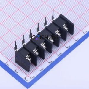 KF35R-8.25-6P Barrier Terminal Block Bent Lead Through Hole,P=8.25mm Connector Two Sides 8.25mm 1x6P Right Angle Pin - Product Image 1