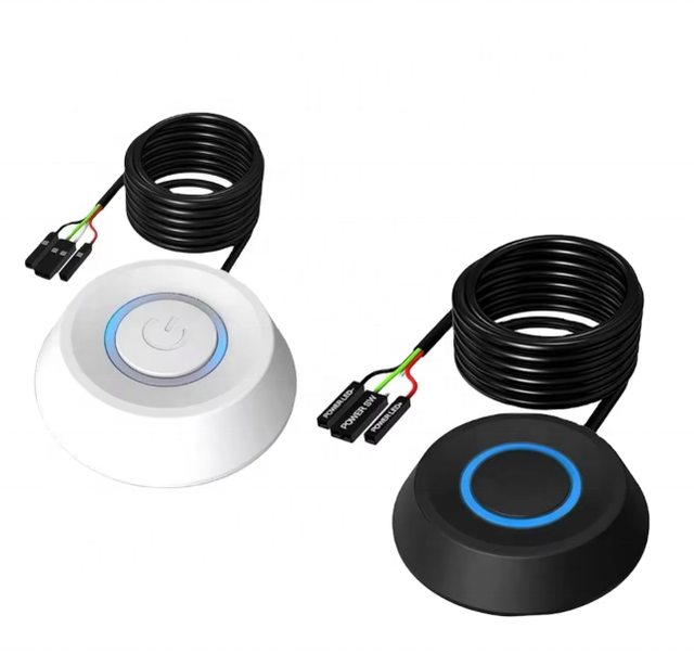 Hot Computer Desktop Switch 1.8 M LED Lights PC Motherboard External Start Power on Off Button Extension Cable Startup Switch