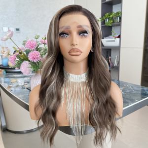 Peluca sintética resistente al calor, peluca de pelo sintético con ondas sueltas y profundas, encaje 13x4, color castaño oscuro de alta calidad, peluca de pelo femenino - Product Image 2