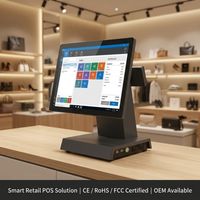 Terminal de Punto de Venta de metal duradero LIVERDOL con procesador de alta velocidad y caja registradora de segunda pantalla para restaurantes y tiendas.