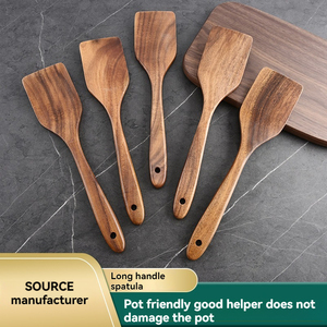Spatule en <span class=keywords><strong>bois</strong></span> de <span class=keywords><strong>teck</strong></span>, ustensiles de cuisine spécifiques, cuillère en <span class=keywords><strong>bois</strong></span> antiadhésive, ustensiles de cuisine, ensemble Lovewood, résistant à la chaleur - Product Image 3