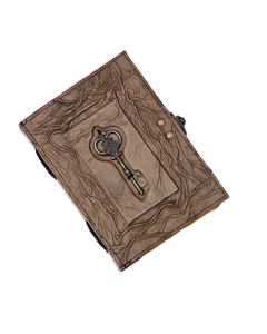 Vintage Leather Journal <b>with</b> <b>Lock</b> Hardcover Key <b>Diary</b> Notebook Antique Deckle Edge Sketchbook for Writing Drawing and Gifts - Product Image 1