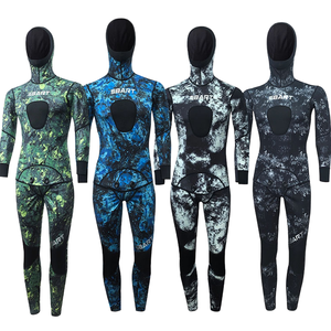 Traje de Neopreno de 2mm Personalizable con Camuflaje para Pesca Submarina, para Hombre y Mujer, de Dos Piezas, para Barranquismo y Buceo Libre, con Capucha Frontal, Protección UV, Manga Larga - Product Image 1