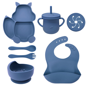 ชุดอาหารเด็กแบบซิลิโคนนุ่มพิเศษ พร้อมจานชามแบบมีฐานดูดและอุปกรณ์ทานอาหาร ปลอดสาร BPA ปลอดสารพิษ ภาชนะสำหรับใช้ในครัว - Product Image 5