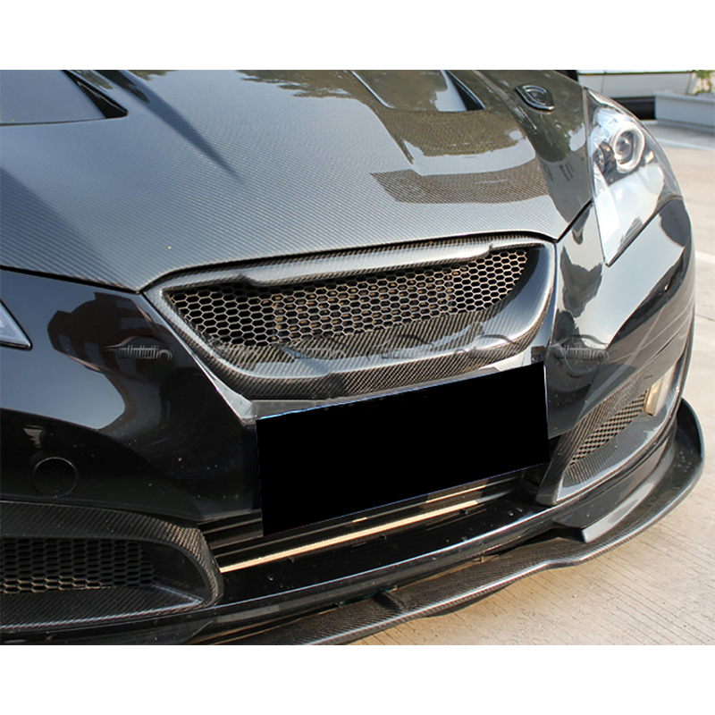 H2 стиль углеродное волокно передний бампер воздушный поток решетка гриль сетка для Hyundai Genesis Coupe 2009-2011