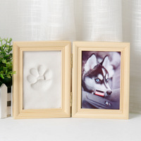 Cadre photo imprimé de pattes pour animaux de compagnie Kit de fabrication d'empreintes de pattes et affichage de photos pour chats et chiens Pawprint Memorial Gift for Pet Owner