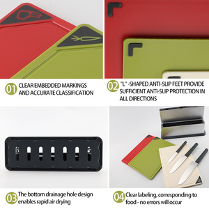 Juego de 3 Tablas de Cortar con Cuchillos para Cocina, Juego de Cuchillos Esenciales - Product Image 4