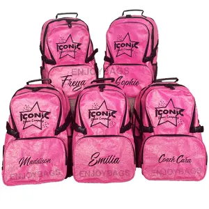 Borsa da cheerleader all'ingrosso personalizzata rosa calda