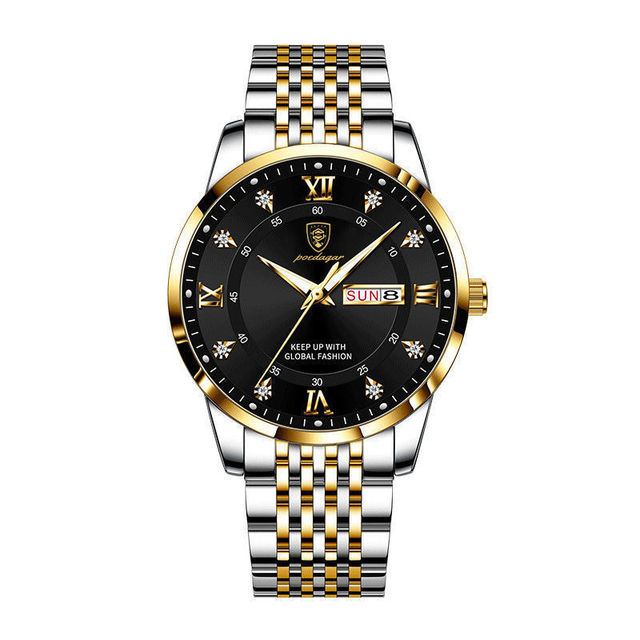 Fashion New POEDAGAR 836 Stainless Steel Mens Business Style Quartz Wrist Watch