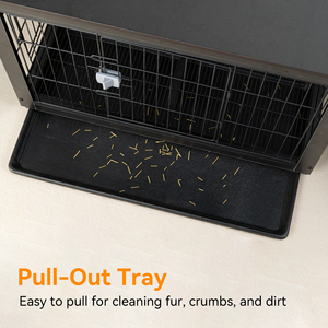 Modern Black Metal Pet Cage Rectangle Indoor Dog <b>Enclosure</b> Dual Lock Easy Cleaning Solid Design for Dogs - Product Image 2