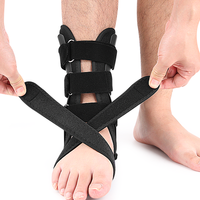 Attelle de cheville pour pied tombant, stabilisateur de cheville rigide en Spandex et Nylon avec fermeture auto-agrippante, soutien sécurisé pour la rééducation adulte