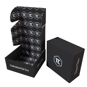 กล่องบรรจุภัณฑ์ฝาเบสบอลสีดำกระดานลูกฟูกโลโก้ตามสั่ง - Product Image 1