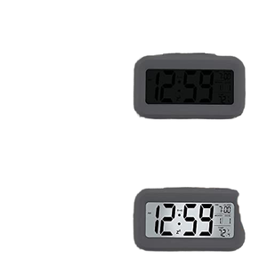 Đơn giản cảm ứng LCD đồng hồ báo thức đa chức năng & sáng thời trang Máy tính để bàn đồng hồ cho sinh viên màu đen - Product Image 3