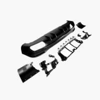 Difusor de Parachoques Trasero con Soporte y Cuatro Salidas en Negro ABS para Mercedes Benz GLS63 GLS