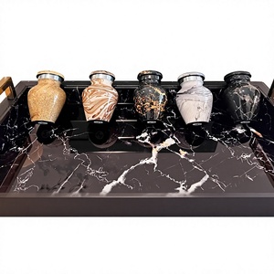 Moderne Luxus-Naturmarmor-Urne mit Deckel Dekorative Steinurne für Tischdekoration - Product Image 1