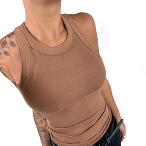 Top femme tendance, best-seller, sexy, sans manches, couleur unie, coton, été, pour sortir - Product Image 1