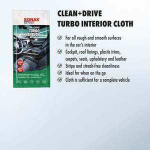 Paño de microfibra premium Clean+Drive Turbo para limpieza interior de coches, 40x50cm, para exhibición en mostrador. - Product Image 2