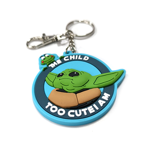 llavero personalizado de pvc al por mayor de fábrica de alta calidad llavero bebé <span class=keywords><strong>yoda</strong></span> - Product Image 2