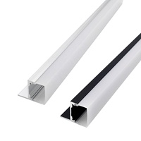 Profilé LED en aluminium noir, canal lumineux en T, surface anodisée, DC 12V, dimmable pour armoire