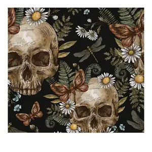 100% Polyester Fabric Mesh Human Skull Printed Fabric Wholesale Mesh Quick-Dry Fabric for fashion Clothes Crafts