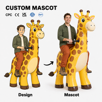 Costume de mascotte gonflable personnalisé, combinaison gonflable intégrale, costume de girafe de dessin animé pour adultes, idéal pour les fêtes
