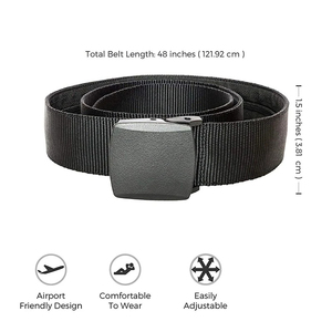Ceinture longue de 120 cm, boucle en plastique réglable, ceintures en nylon, sangles pour pantalons, ceinture de pantalon pour hommes de haute qualité - Product Image 6